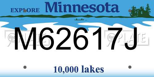 M62617J Minnesota License Plate