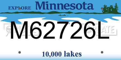 M62726L Minnesota License Plate
