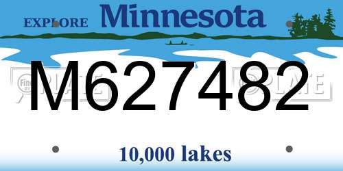M627482 Minnesota License Plate