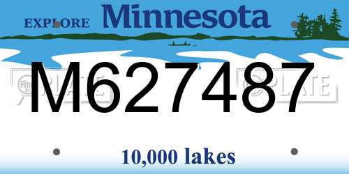 M627487 Minnesota License Plate