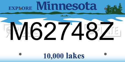 M62748Z Minnesota License Plate