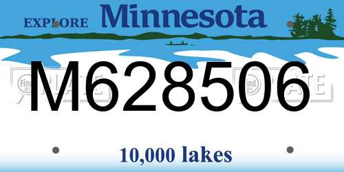 M628506 Minnesota License Plate
