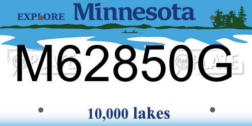 M62850G Minnesota License Plate