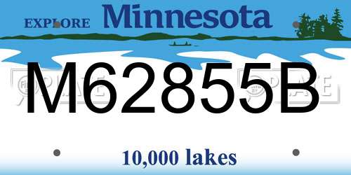 M62855B Minnesota License Plate