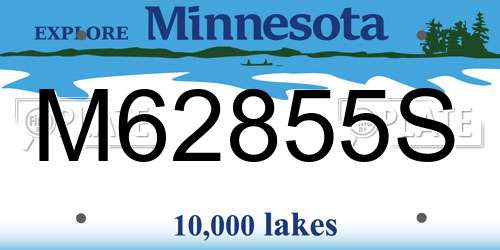 M62855S Minnesota License Plate