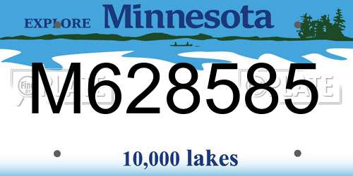 M628585 Minnesota License Plate
