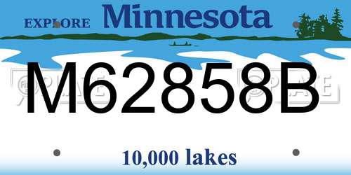 M62858B Minnesota License Plate