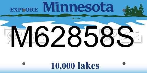 M62858S Minnesota License Plate