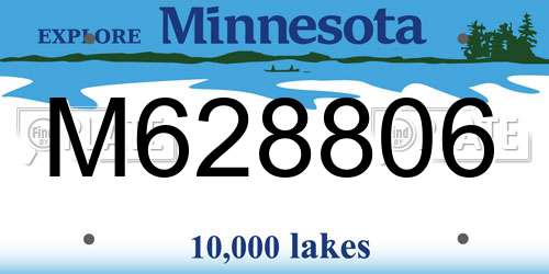 M628806 Minnesota License Plate