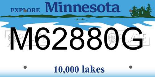 M62880G Minnesota License Plate