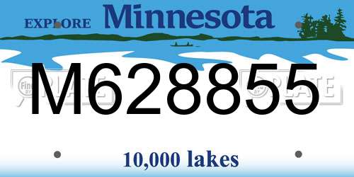 M628855 Minnesota License Plate