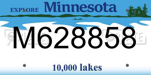 M628858 Minnesota License Plate
