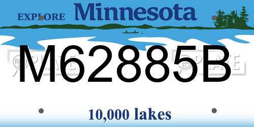 M62885B Minnesota License Plate