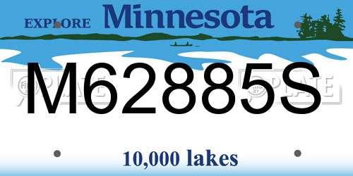 M62885S Minnesota License Plate