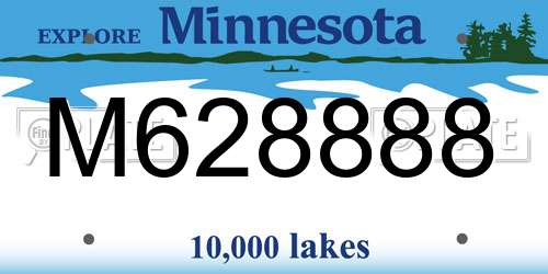 M628888 Minnesota License Plate