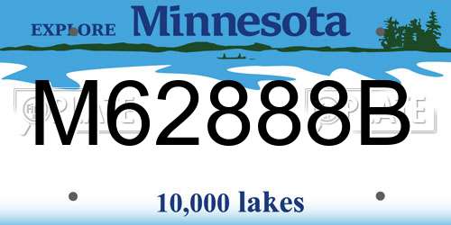 M62888B Minnesota License Plate