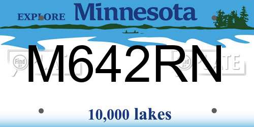 M642RN Minnesota License Plate