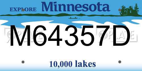 M64357D Minnesota License Plate