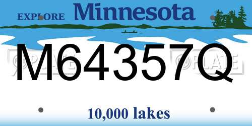 M64357Q Minnesota License Plate