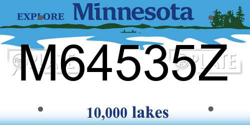 M64535Z Minnesota License Plate
