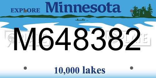 M648382 Minnesota License Plate