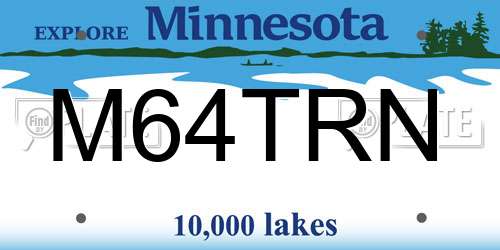 M64TRN Minnesota License Plate