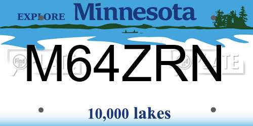 M64ZRN Minnesota License Plate