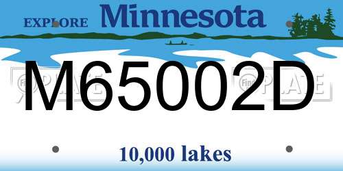 M65002D Minnesota License Plate