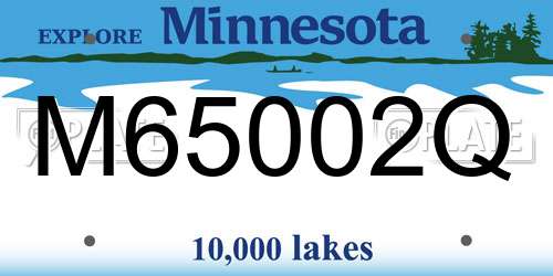 M65002Q Minnesota License Plate