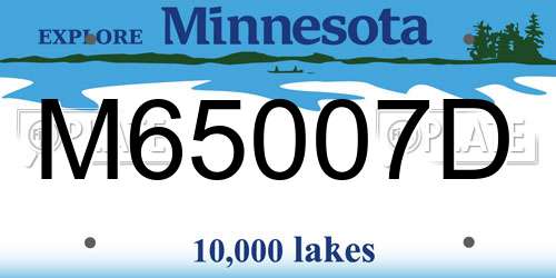 M65007D Minnesota License Plate