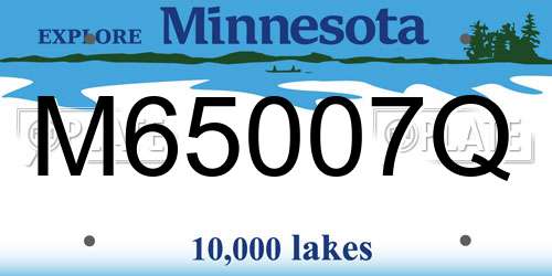M65007Q Minnesota License Plate