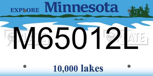 M65012L Minnesota License Plate
