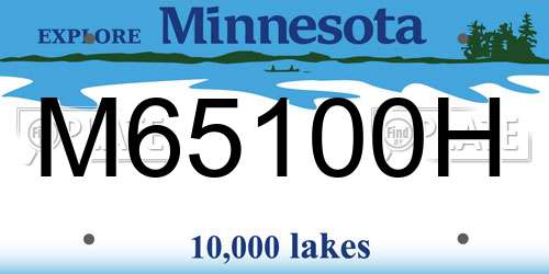 M65100H Minnesota License Plate