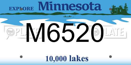 M6520 Minnesota License Plate