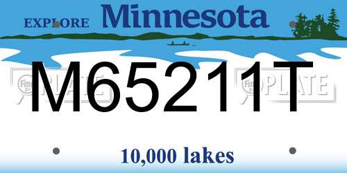M65211T Minnesota License Plate