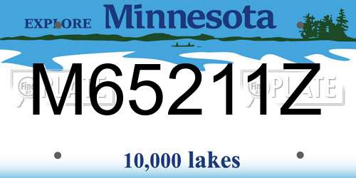 M65211Z Minnesota License Plate