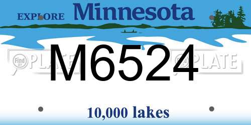 M6524 Minnesota License Plate
