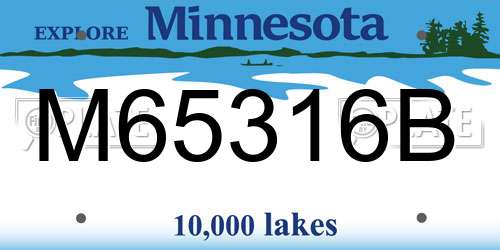 M65316B Minnesota License Plate