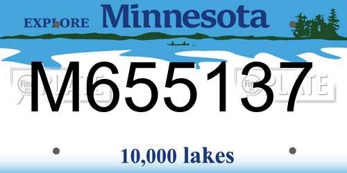 M655137 Minnesota License Plate