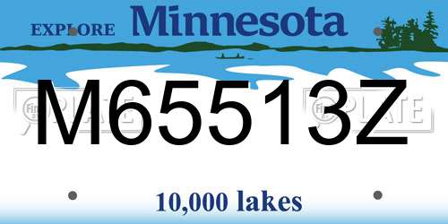 M65513Z Minnesota License Plate