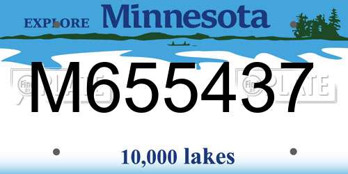 M655437 Minnesota License Plate