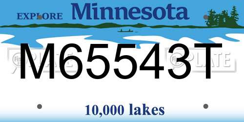 M65543T Minnesota License Plate