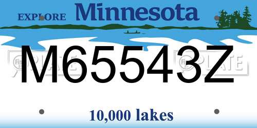 M65543Z Minnesota License Plate