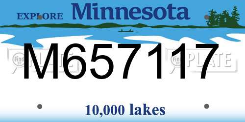 M657117 Minnesota License Plate