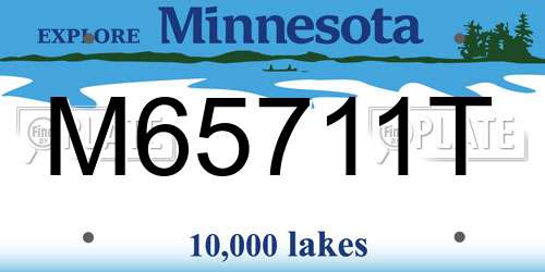 M65711T Minnesota License Plate