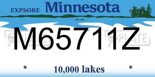 M65711Z Minnesota License Plate