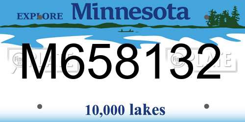M658132 Minnesota License Plate