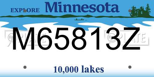 M65813Z Minnesota License Plate