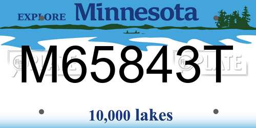M65843T Minnesota License Plate