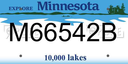 M66542B Minnesota License Plate